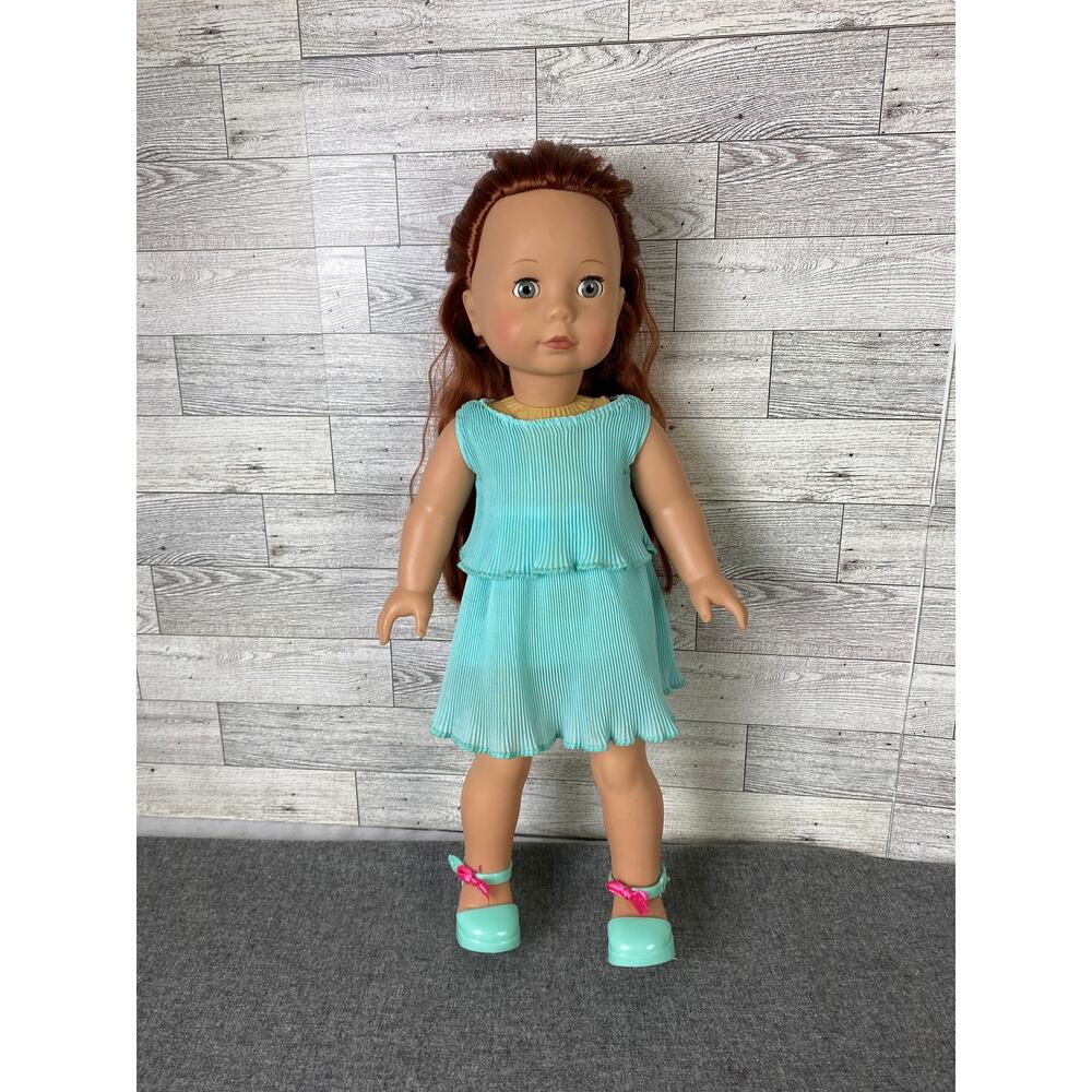 POTTERY BARN KIDS Gotz 18in Redhead Green Eye Soft Body Play Doll Teal Outfit